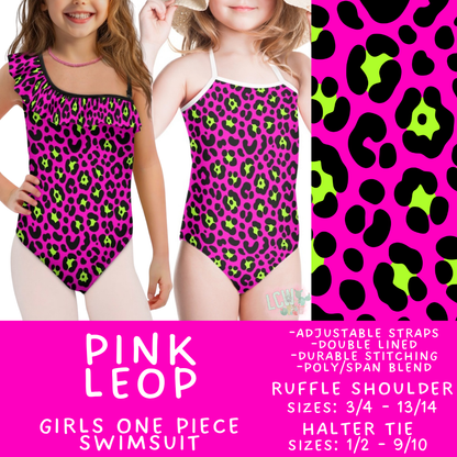 Batch #543 - Pool Party 2 - Closes 6/15 - ETA early/mid August - Pink Leop Girl's Swimsuit
