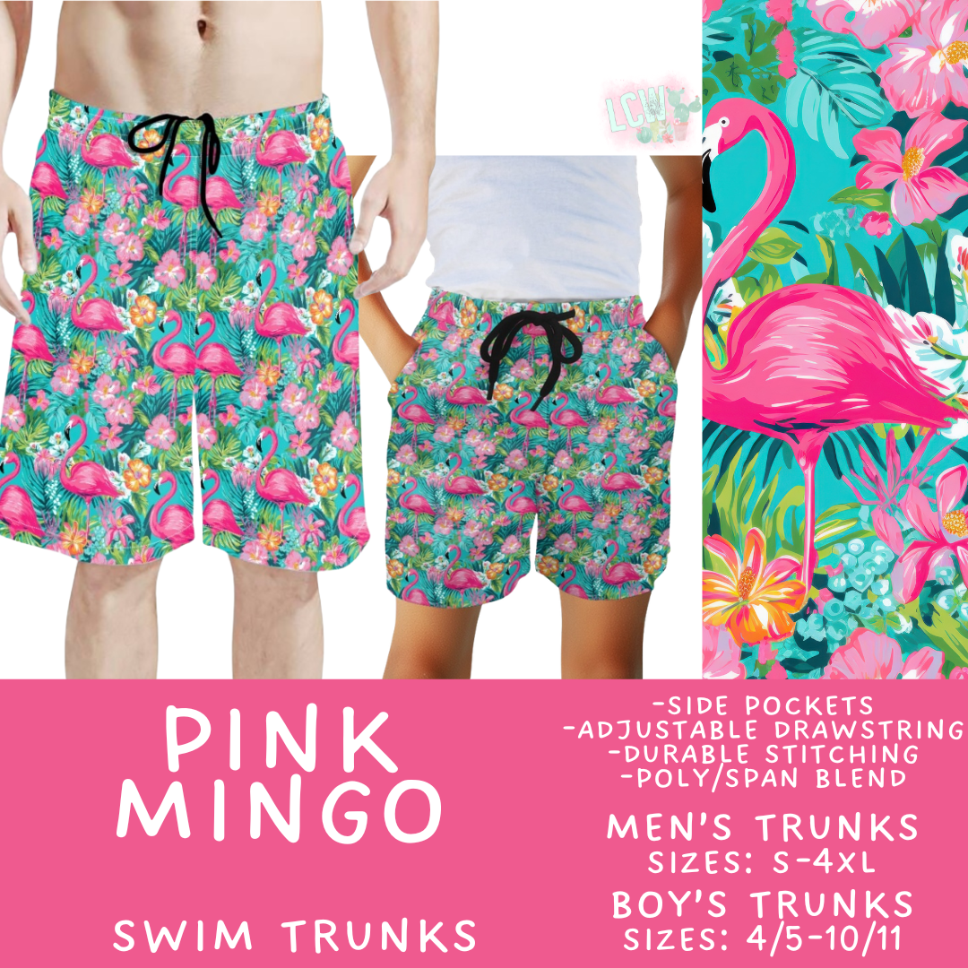 Batch #543 - Pool Party 2 - Closes 6/15 - ETA early/mid August - Pink Mingo Boys' & Men's Swim Trunks