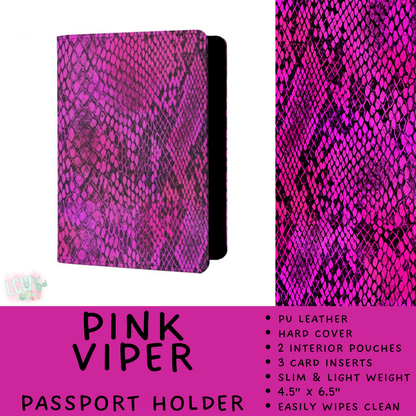 Batch #609 - Travel Collection 2 - Closes 11/6 - ETA early Jan - Pink Viper Passport Holder