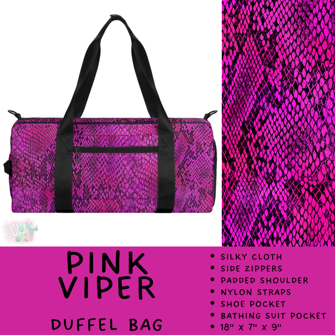 Batch #609 - Travel Collection 2 - Closes 11/6 - ETA early Jan - Pink Viper Duffel Bag