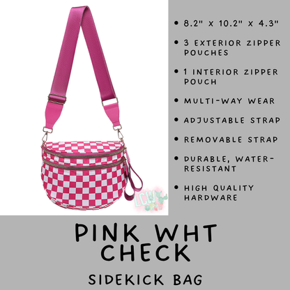 Batch #577 - Sidekick Bag - Closes 8/28 - ETA early/mid October - Pink Wht Check Sidekick Bag