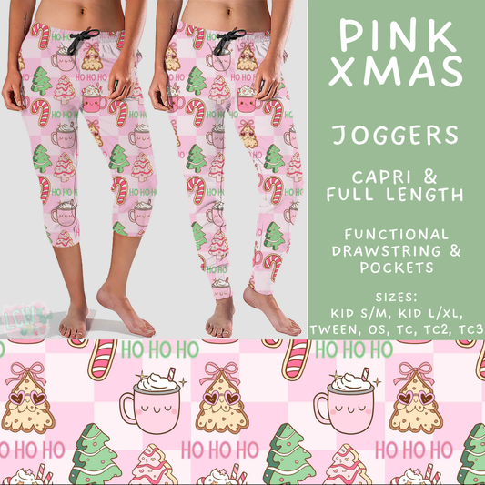 Batch #565 - Christmas in July 2 - Closes 8/5 - ETA early October - Pink Xmas Full and Capri Length Joggers