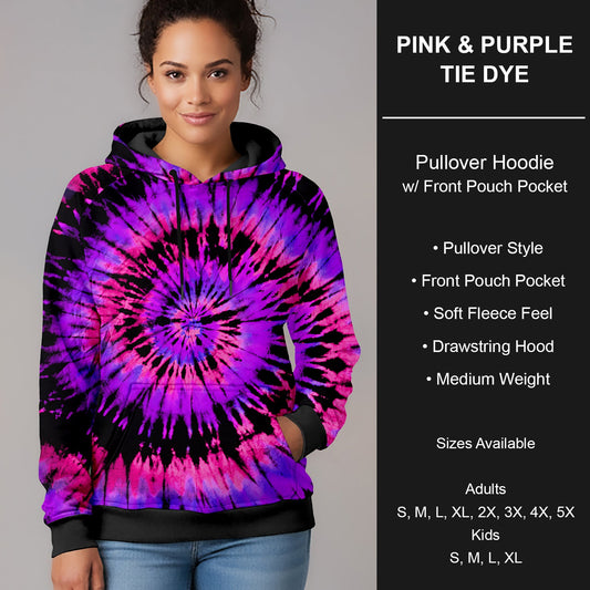 B266 - Preorder Pink and Purple Tie Dye Pullover Hoodie (Closes 12/17. ETA late Feb.)