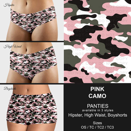 B306 - Preorder Pink Camo Panties (Closes 8/07. ETA mid October)