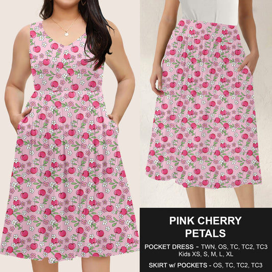 B285 - Preorder Pink Cherry Petals Dress/Skirt with Pockets (Closes 4/15. ETA: mid June)