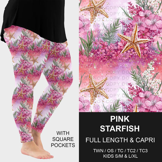 B278 - Preorder Pink Starfish Leggings w/ Pockets (Closes 3/15. ETA: late May)
