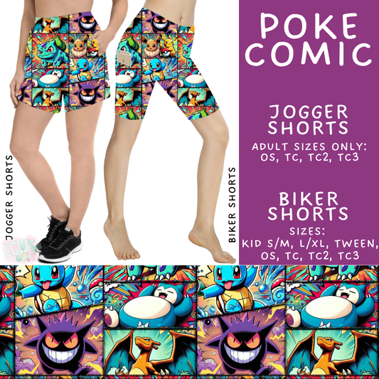 Batch #531 - Cool Characters 15 - Closes 5/18 - ETA late July - Poke Comic Biker & Jogger Shorts