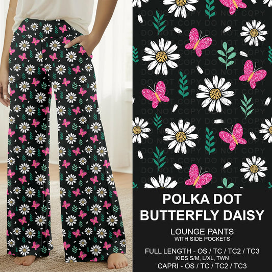 B294 - Preorder Polka Dot Butterfly Daisy Lounge Pants (Closes 6/07. ETA: early Aug.)