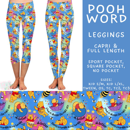 Batch #608 - Magic in Words - Closes 11/4 - ETA early Jan - Pooh Word Full and Capri Length Leggings