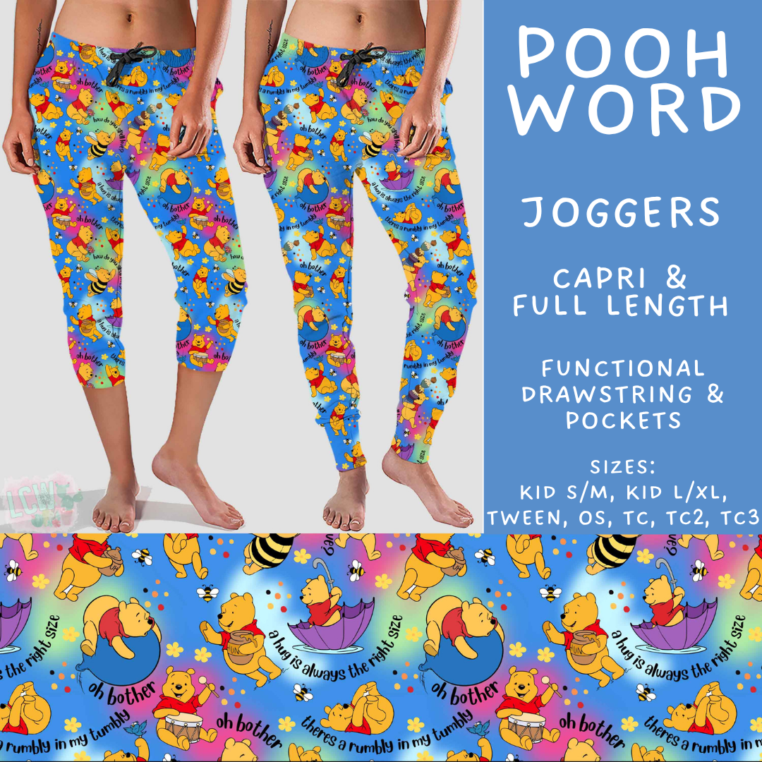 Batch #608 - Magic in Words - Closes 11/4 - ETA early Jan - Pooh Word Full and Capri Length Joggers
