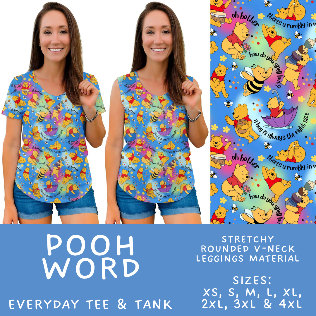 Batch #608 - Magic in Words - Closes 11/4 - ETA early Jan - Pooh Word Everyday Tank & Tee