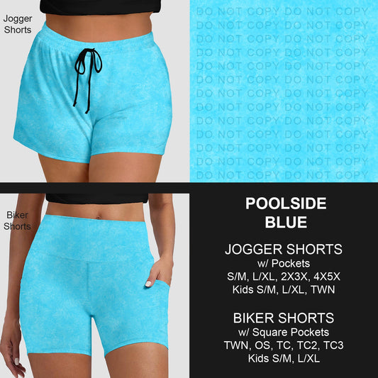 B280 - Preorder Poolside Blue Jogger/Biker Shorts (Closes 3/22. ETA: late May)