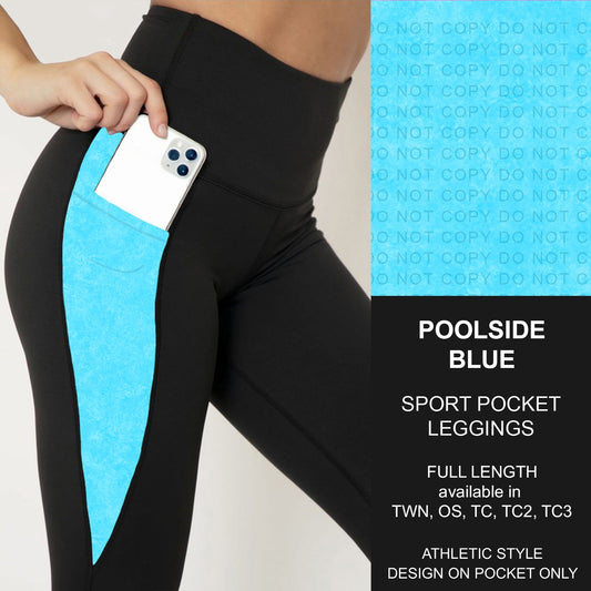 B280 - Preorder Poolside Blue Sport Pocket Leggings (Closes 3/22. ETA: late May)