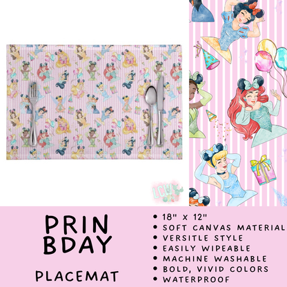 Batch #602 - Table Runners & Placemats - Closes 10/23 - ETA mid Dec - Prin Bday Placemat