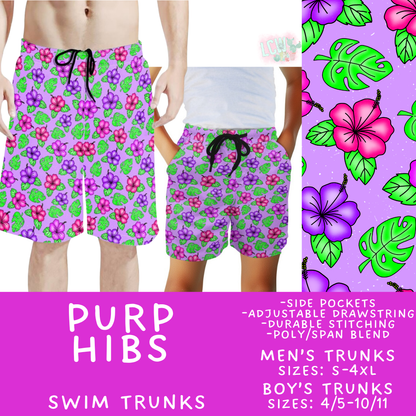 Batch #543 - Pool Party 2 - Closes 6/15 - ETA early/mid August - Purp Hibs Boys' & Men's Swim Trunks