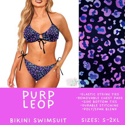 Batch #543 - Pool Party 2 - Closes 6/15 - ETA early/mid August - Purp Leop Women's 2 Piece Bikini
