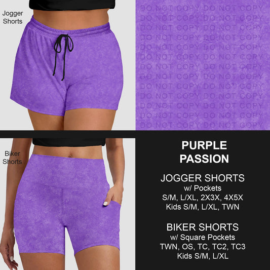 B280 - Preorder Purple Passion Jogger/Biker Shorts (Closes 3/22. ETA: late May)