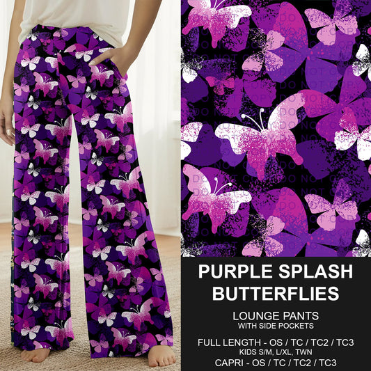 B278 - Preorder Purple Splash Butterflies Lounge Pants (Closes 3/15. ETA: late May)
