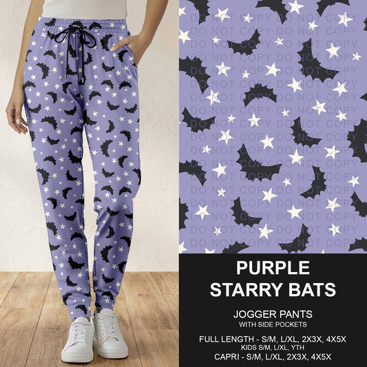 B307 - Preorder Purple Starry Bats Joggers (Closes 8/02. ETA: early Oct.)