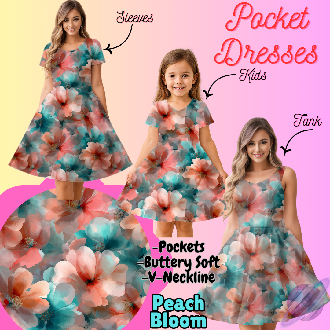 PEACH BLOOM-POCKET DRESS PREORDER-CLOSING 3/16