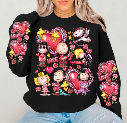 CB LOVE- CREWNECK SWEATSHIRT W/ SLEEVE PRINT