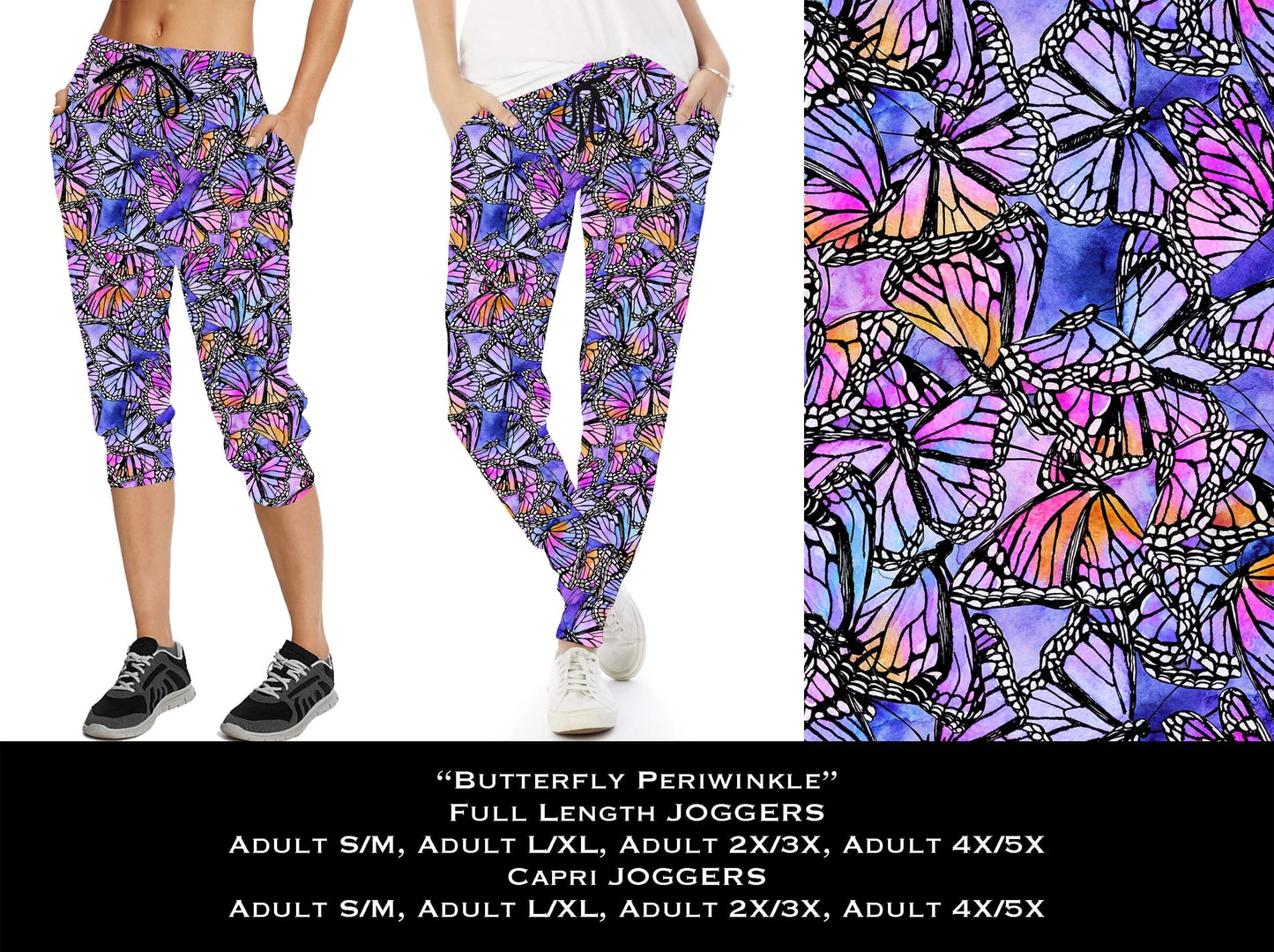 Butterfly Periwinkle - Capri Joggers