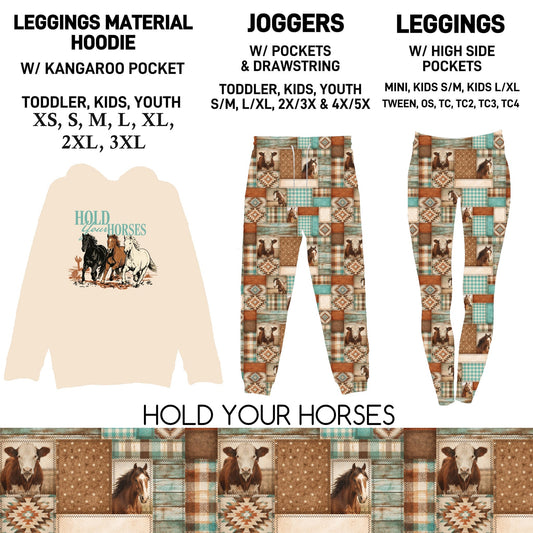 302BT - Hold Your Horses Leggings Material Hoodie/Leggings/Full Joggers - Preorder Due 10/25 ETA: Late Dec