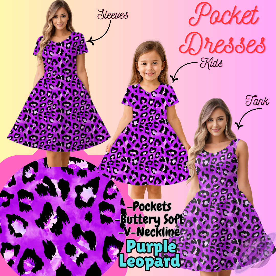 PURPLE LEOPARD-POCKET DRESS PREORDER-CLOSING 3/16