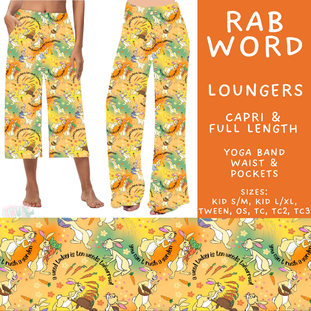 Batch #608 - Magic in Words - Closes 11/4 - ETA early Jan - Rab Word Capri and Full Length Loungers