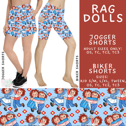 Batch #555 - Cool Characters 7 - Closes 7/13 - ETA mid Sept - Rag Dolls Biker & Jogger Shorts