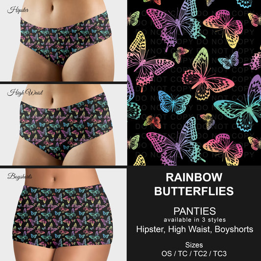 B306 - Preorder Rainbow Butterflies Panties (Closes 8/07. ETA mid October)