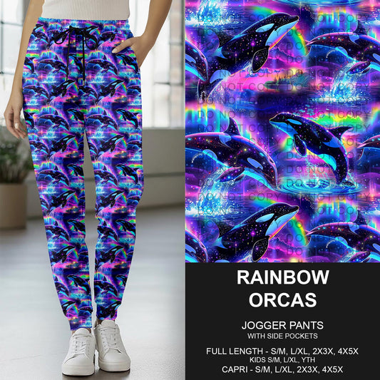 B278 - Preorder Rainbow Orcas Joggers (Closes 3/15. ETA: late May)
