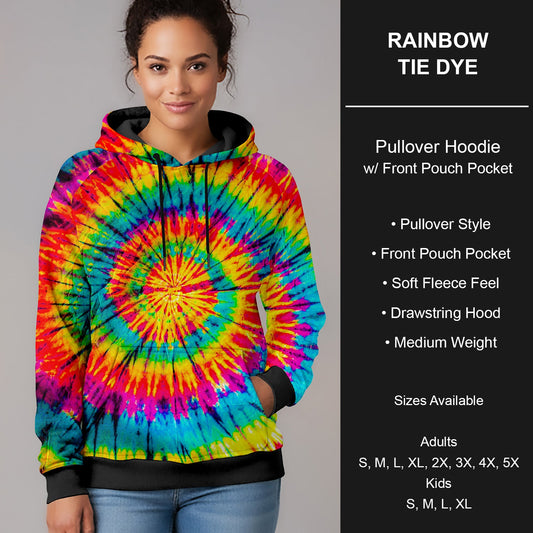 B266 - Preorder Rainbow Tie Dye Pullover Hoodie (Closes 12/17. ETA late Feb.)