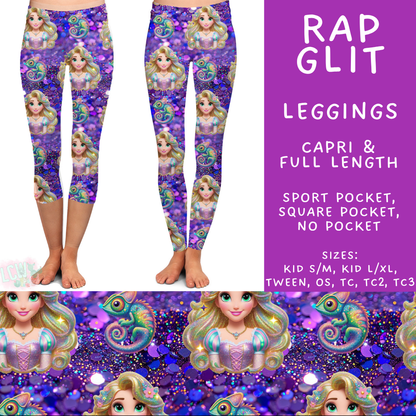 Batch #557 - Princess Glitter - Closes 7/17 - ETA mid Sept - Rap Glit Full and Capri Length Leggings