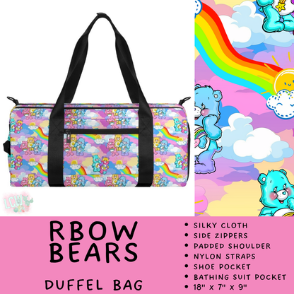 Batch #609 - Travel Collection 2 - Closes 11/6 - ETA early Jan - RBow Bears Duffel Bag