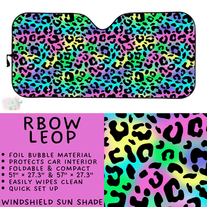 Batch #554 - Car Accessories 3 - Closes 7/10 - ETA early/mid Sept - RBow Leop Windshield Sun Shade
