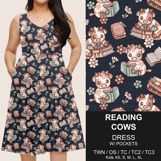 B275 - Preorder Reading Cows Sleeveless Pocket Dress (Closes 2/25. ETA: early May)