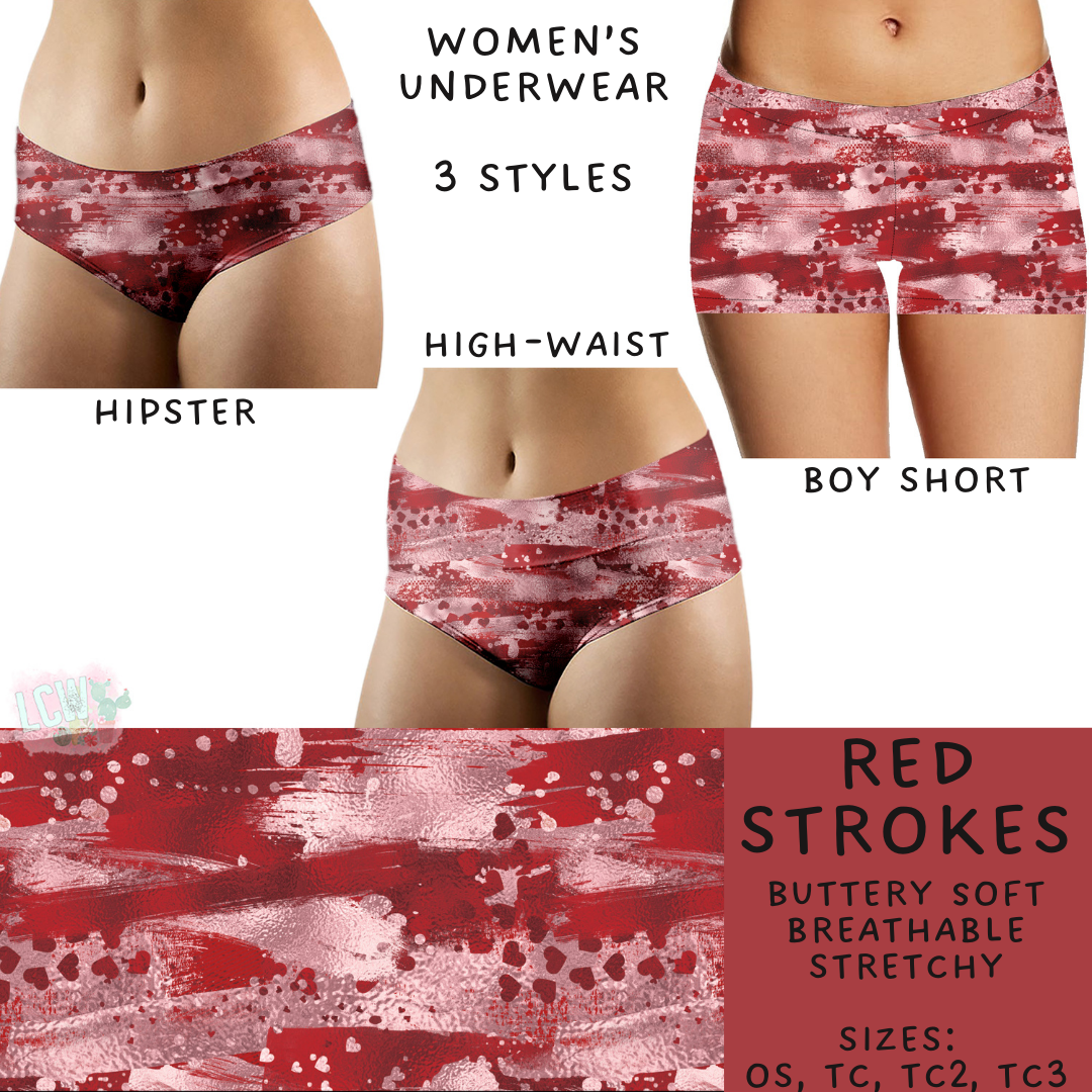 Batch #612 - Valentine's Matching Underwear - Closes 11/11 - ETA mid Jan - Red Strokes Women's Underwear