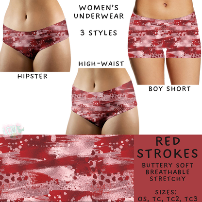 Batch #612 - Valentine's Matching Underwear - Closes 11/11 - ETA mid Jan - Red Strokes Women's Underwear