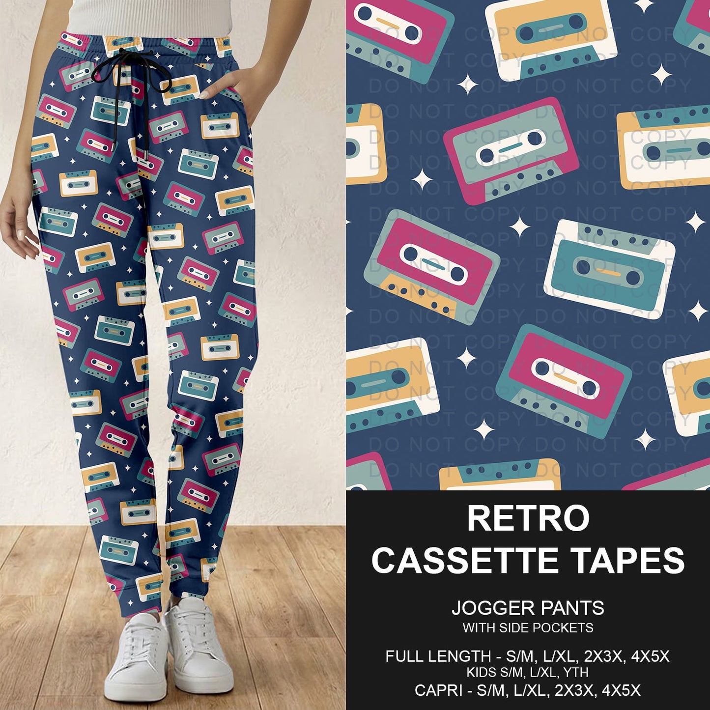 B283 - Preorder Retro Cassette Tapes Joggers (Closes 4/05. ETA: mid June)