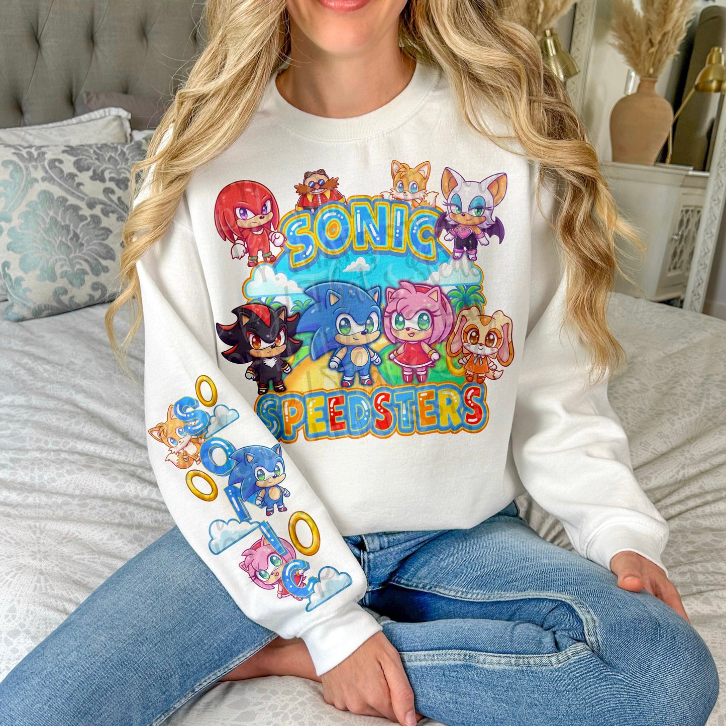 RINGS SWEARTSHIRT W/ SLEEVE PRINT