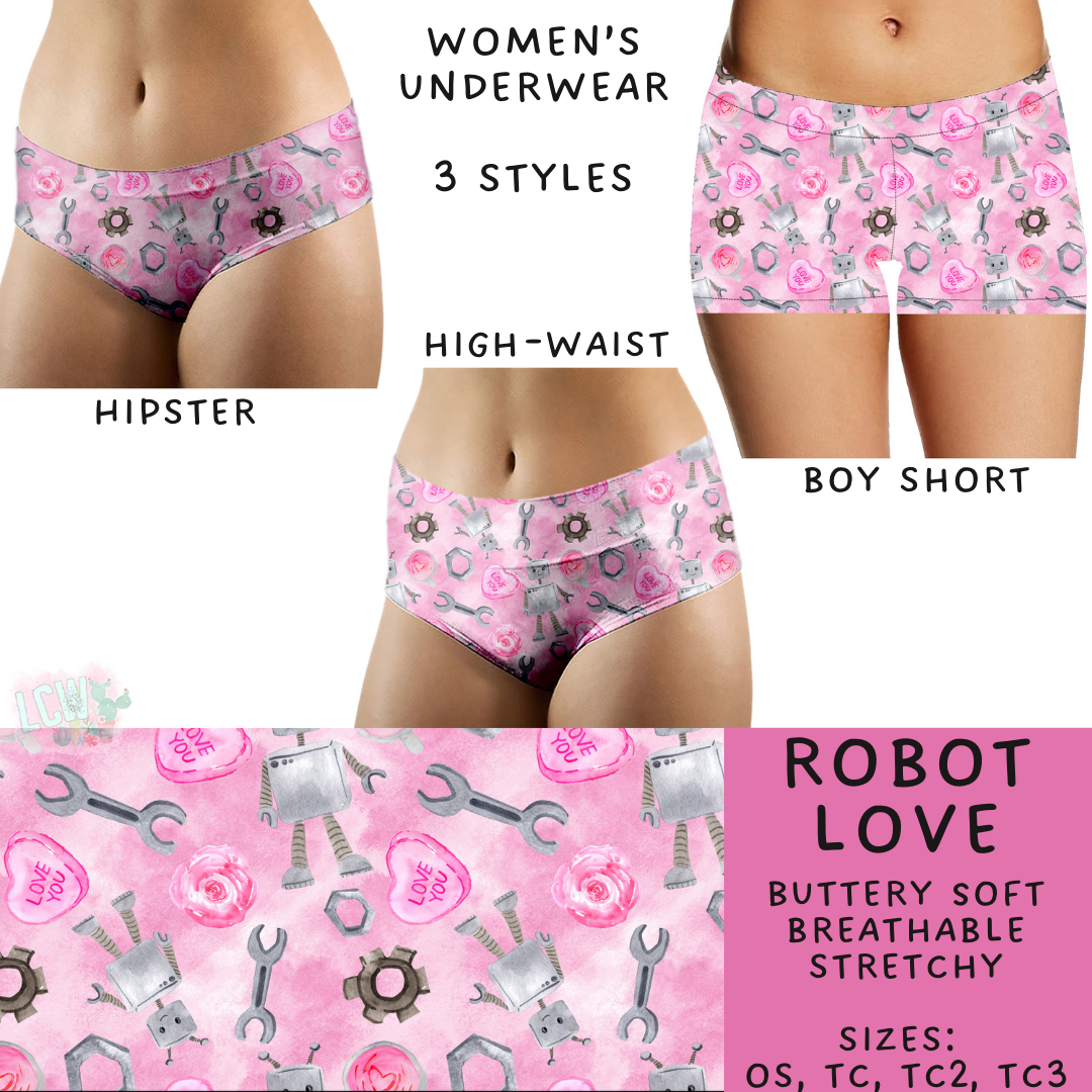 Batch #612 - Valentine's Matching Underwear - Closes 11/11 - ETA mid Jan - Robot Love Women's Underwear
