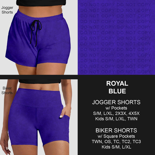 B280 - Preorder Royal Blue Jogger/Biker Shorts (Closes 3/22. ETA: late May)