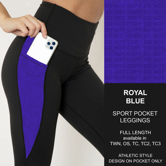 B280 - Preorder Royal Blue Sport Pocket Leggings (Closes 3/22. ETA: late May)