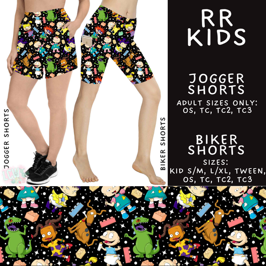 Batch #531 - Cool Characters 15 - Closes 5/18 - ETA late July - RR Kids Biker & Jogger Shorts