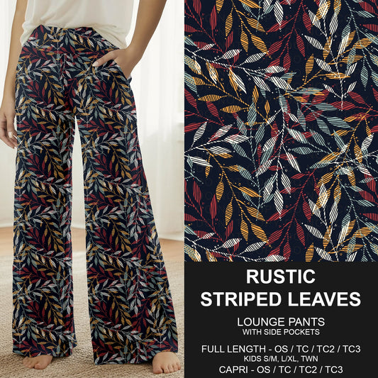 B308 - Preorder Rustic Striped Leaves Lounge Pants (Closes 8/16. ETA: late Oct.)
