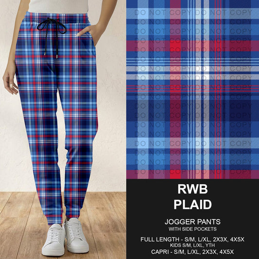 B284 - Preorder RWB Plaid Joggers (Closes 4/12. ETA: early June)