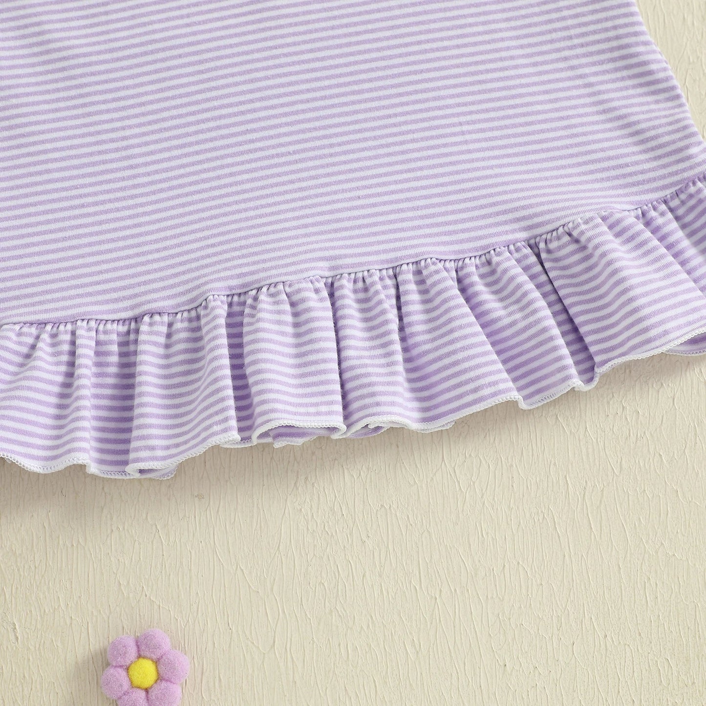 Baby Toddler Kids Girl Halloween Striped Dress Pumpkin Black Cat Embroidered Short Sleeve Ruffled Dress Cute Fall Clothes