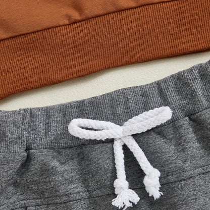 Baby Toddler Boy 2Pcs Halloween Outfit Long Sleeve Top Pumpkin Embroidery Pants Set Toddler Clothes