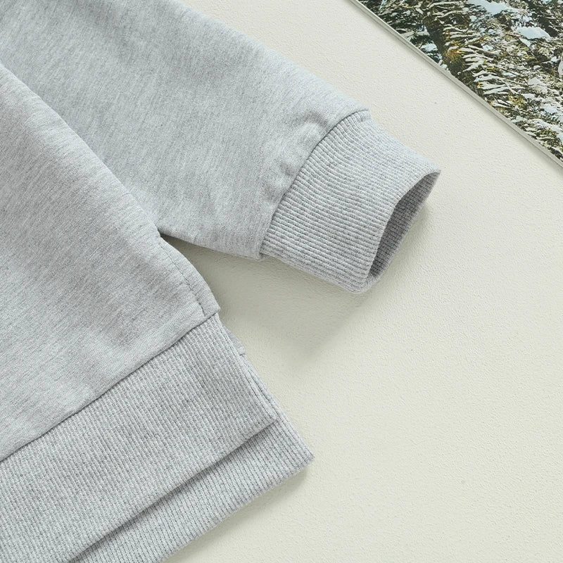 Baby Toddler Boy Girl 2Pcs Outfit Long Sleeve Crewneck Pullover Top Jogger Pant Set